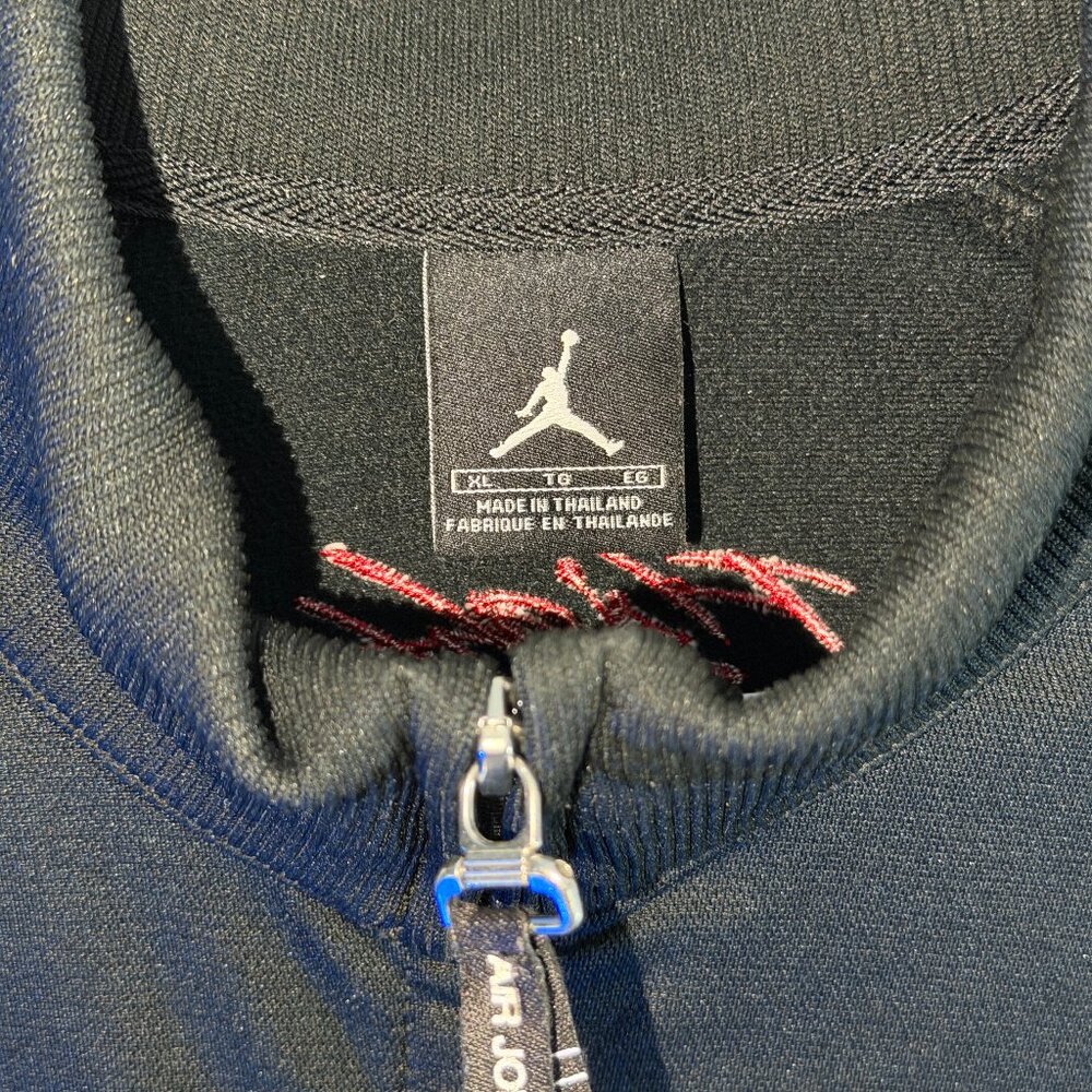 Vintage Jordan Flight Full Zip Basketball Jacket Black Red Reflective Men's XL - Picture 3 of 7